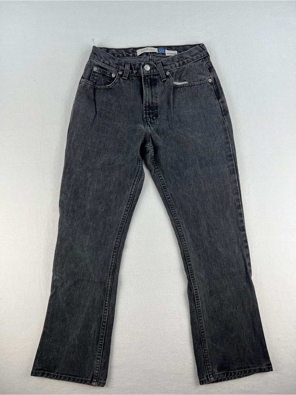 Vintage GAP Womens Boot Cut Ankle Black Denim Jeans Size 4 Made In USA